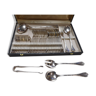 Christofle service old model cross ribbons in silver plated metal