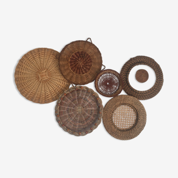 Wall composition of wicker trays