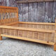 Small bed doll wood and rattan, vintage, 60s