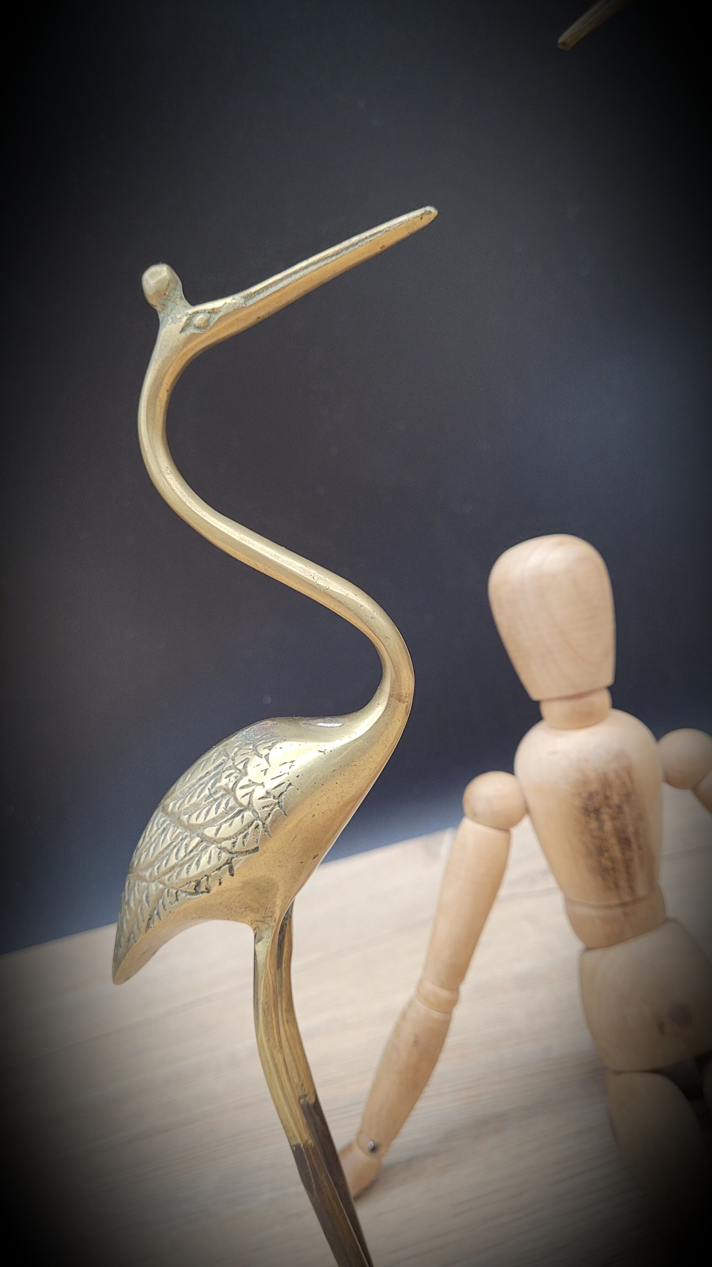 Duo ashy herons in brass