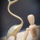 Duo ashy herons in brass