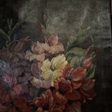 Oil on canvas still life bouquet of flowers by R. Schroder 1942
