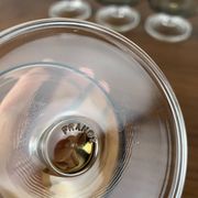 Set of 9 smoked glass champagne glasses, 1970