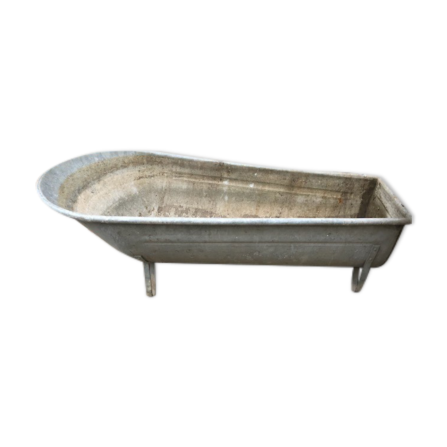 Old zinc bathtub