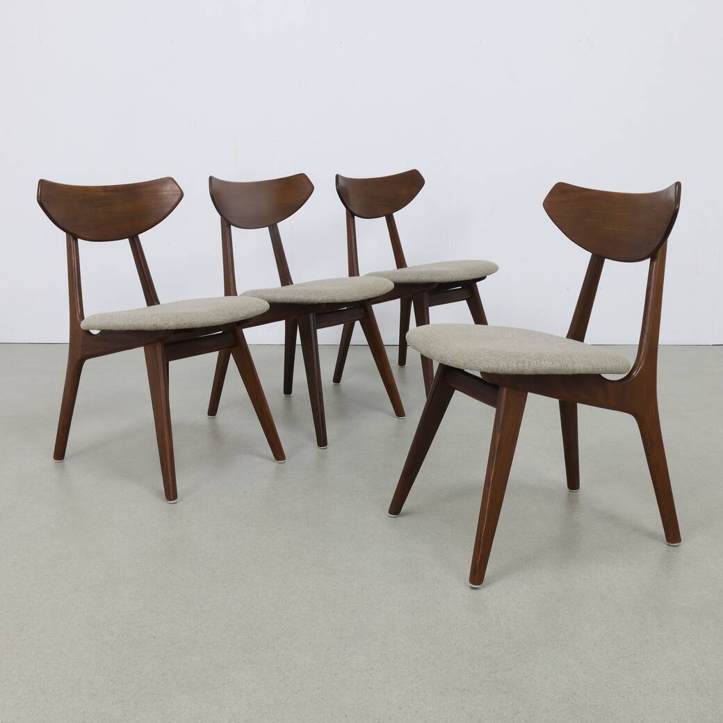 Vintage teak dining chairs by Louis van Teeffelen, 1960s