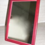 Red plastic table mirror 18X13