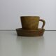 Set of 6 cups in sandstone with saucers