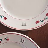 Service 14 plates 1 ceramic dish from St Amand