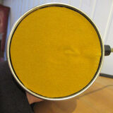 Vintage lamp, steel and brass. Pig bladder lampshade