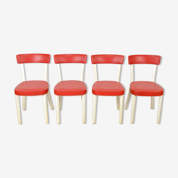 4 chaises de bistrot vintage 1960