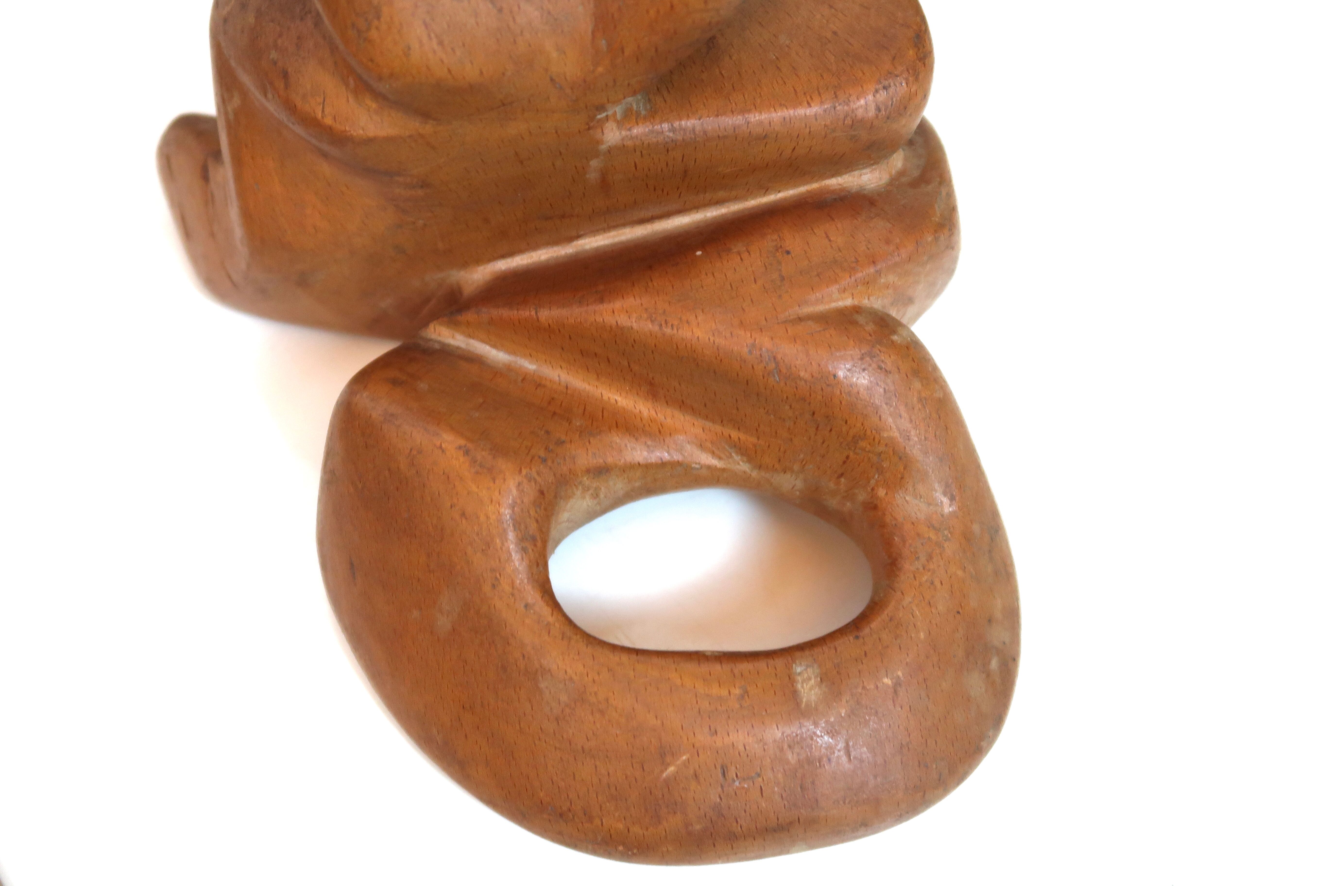 Abstract wooden sculpture, 60s