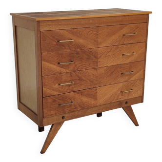 French chest of drawers with 4 drawers, compass feet