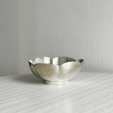 Plat, saladier ancien en métal forme fleur