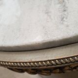Louis XVI table with carved wood and Carrara marble.