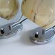 Pair of art deco lamps, chrome glass
