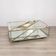 Vintage 60's table in golden brass and crystal italian design