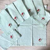 Serviettes vintage brodées