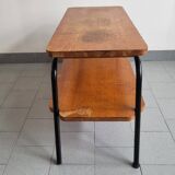 Vintage 1950 coffee table magazine rack in steel & beech 50s rockabilly zazou