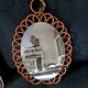 Miroir marguerite vintage en rotin