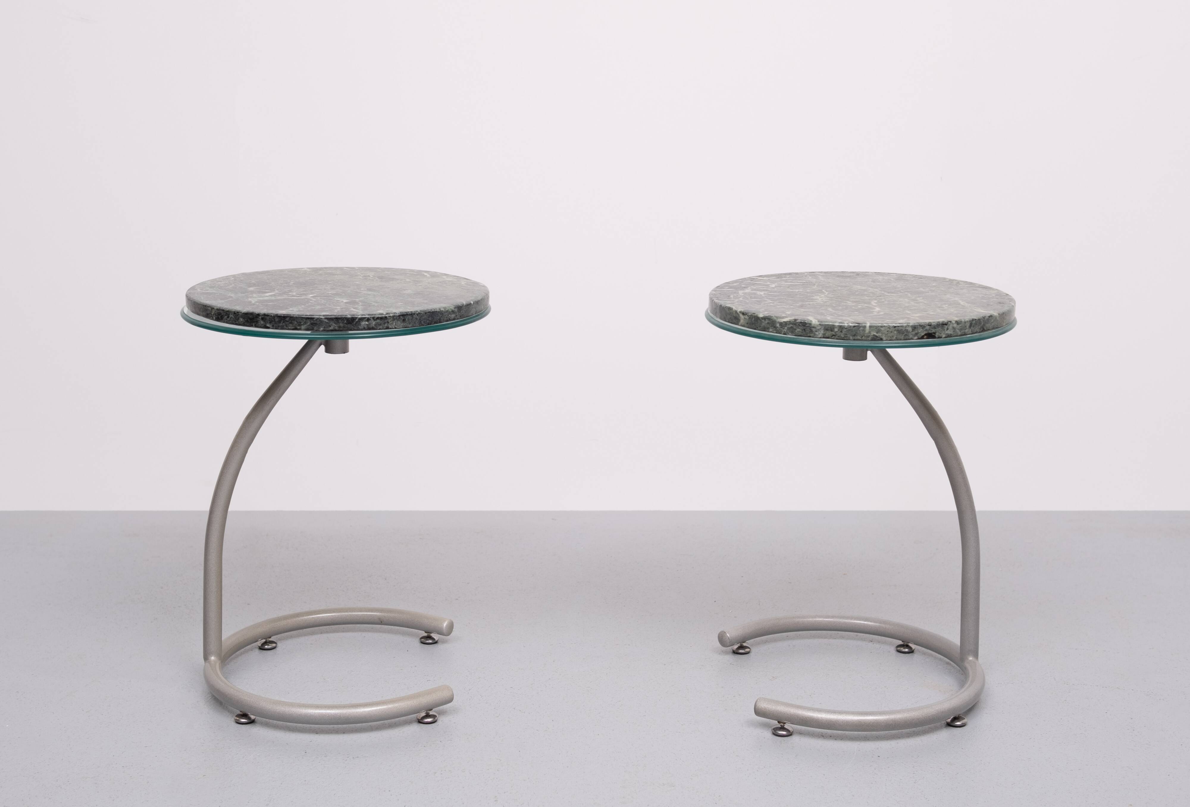 Green Marble top Side tables 1990s Holland
