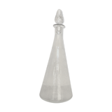 Pyramid carafe with white geometric patterns and its cap