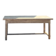 Large renovated antique table with 2 extensions in raw solid oak.