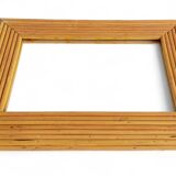 French Riviera Rattan Mirror in the Style of Vivai del Sud, France, 1960s