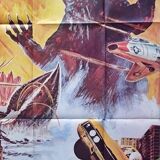 Original vintage ebirah movie poster against Godzilla 120x160 cm