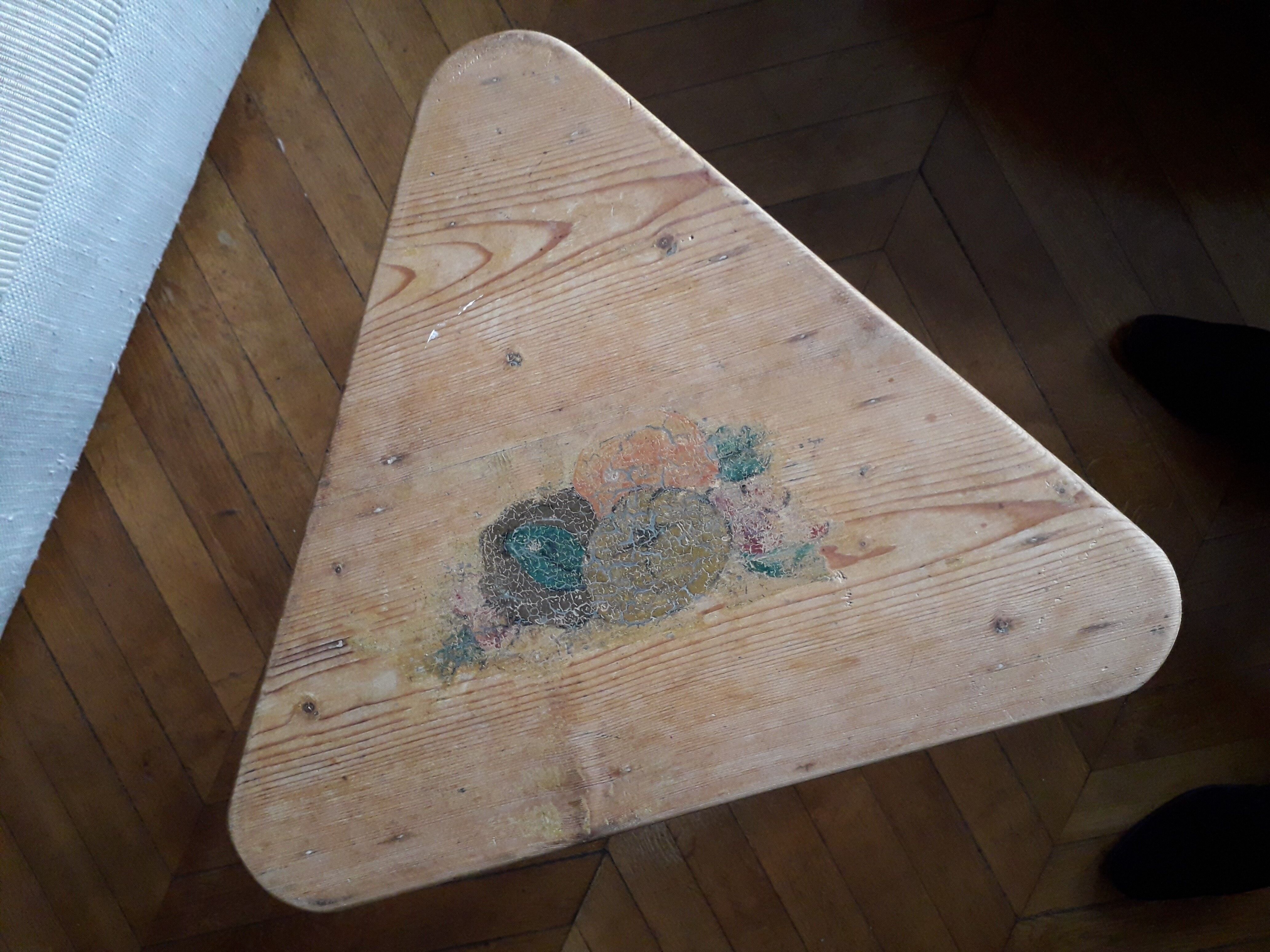 Vintage English side table from the 50s in pine