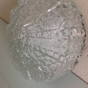 Plafonnier rond en verre bullé  / vintage années 60-70