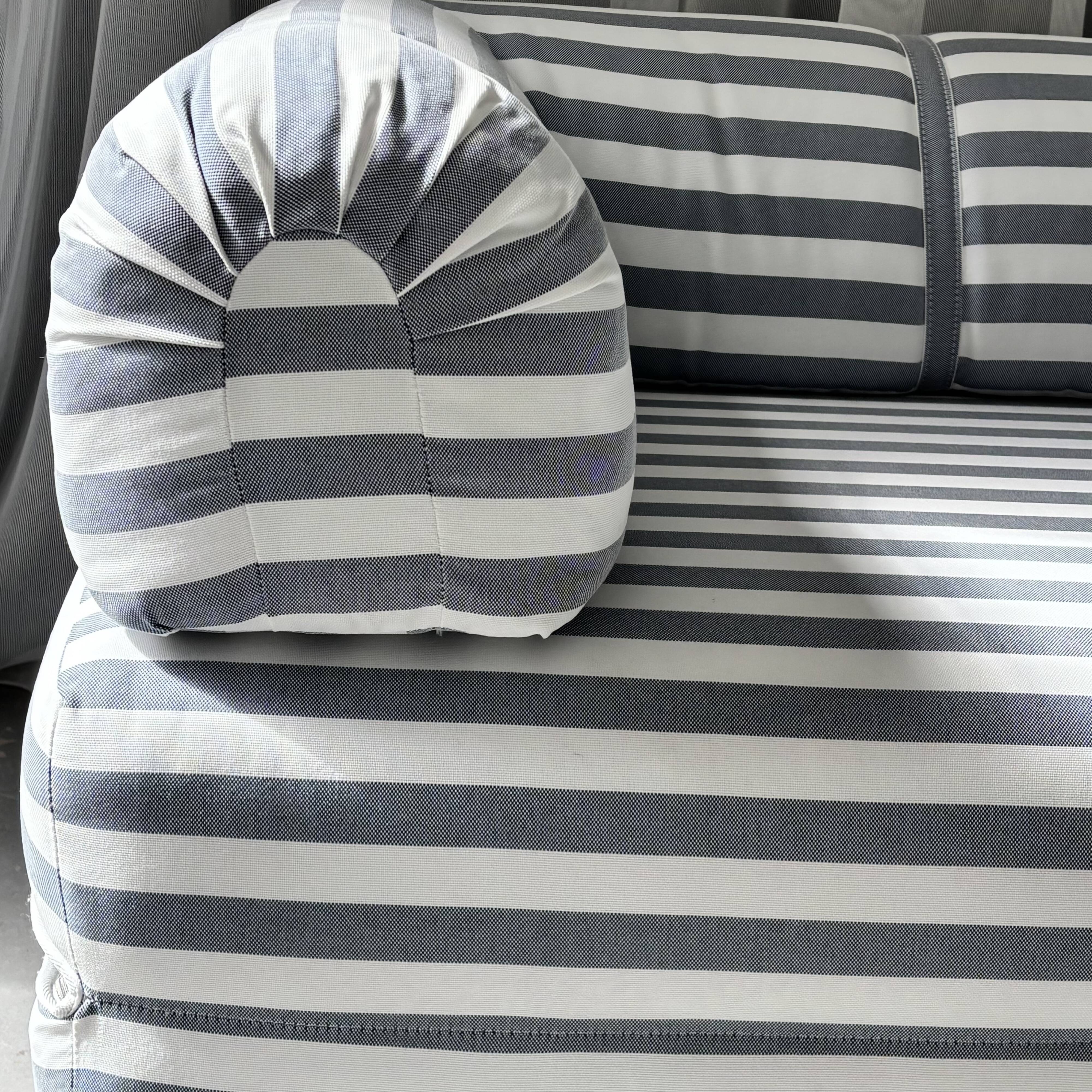 Vintage black and white striped sofa bed