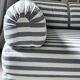Vintage black and white striped sofa bed