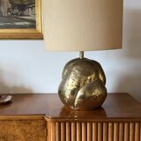 Organic modern brass table Lamp, Tommaso Barbi Italy 1970