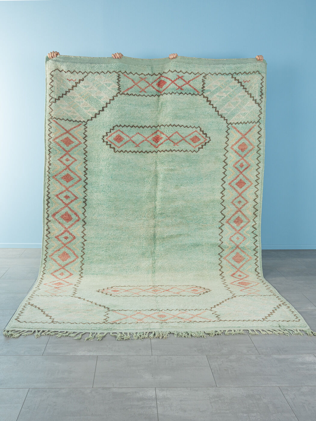 Vintage beni mrirt, berber rug, 205 x 305