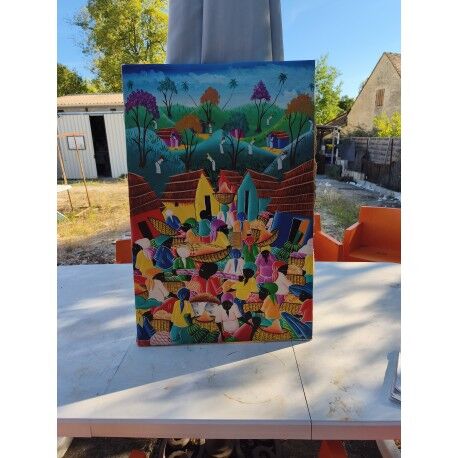 Tableau à l'huile sur toile haïtienne