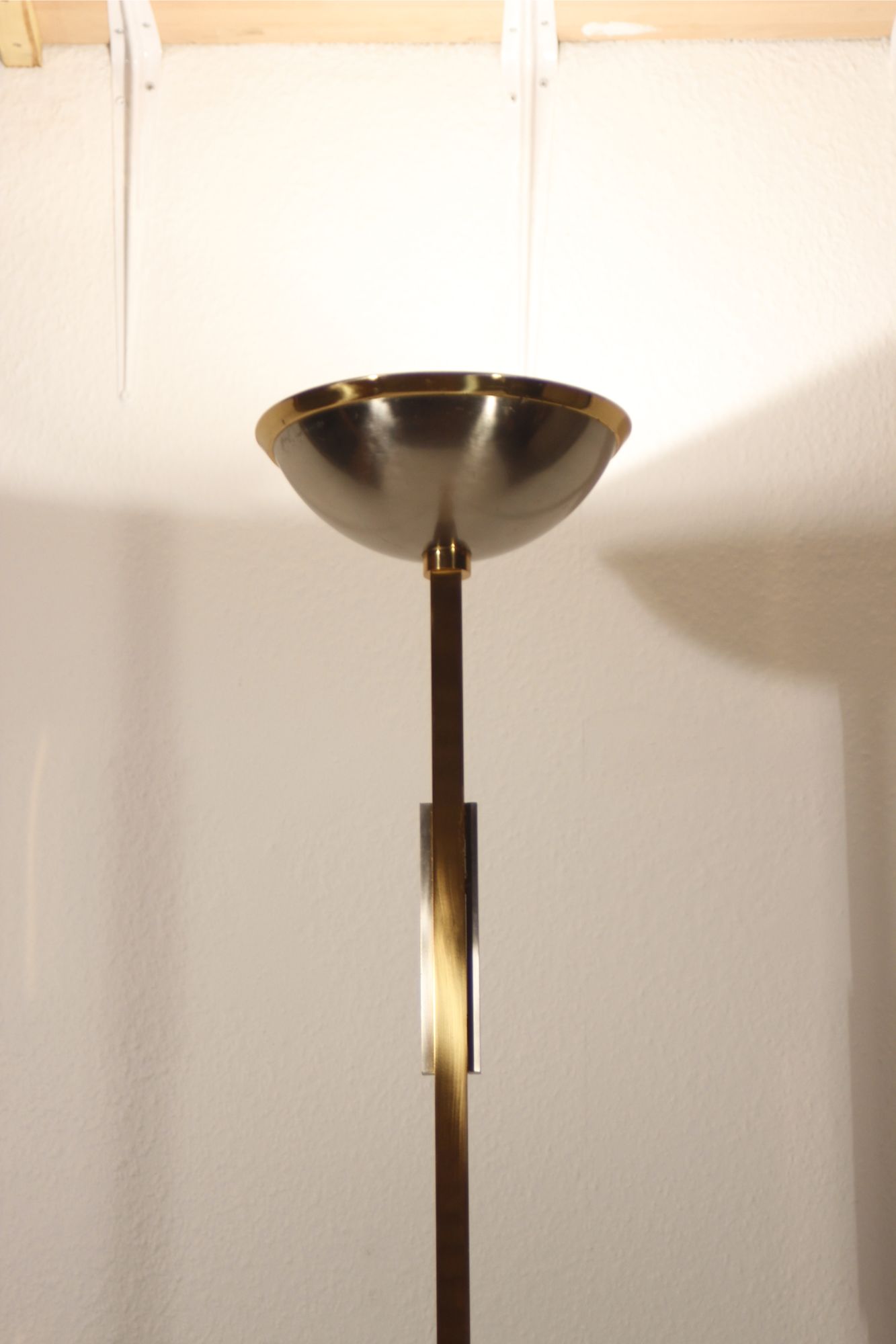 Chromium post-modernist lamppost - brass 1970s
