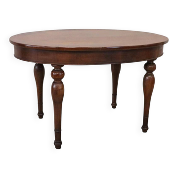 Table ovale antique en noyer, Italie, milieu du XIXe siècle
