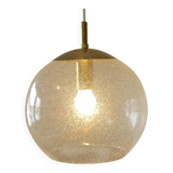 Vintage brass and bubble glass pendant lamp mid century modern hanging lamp