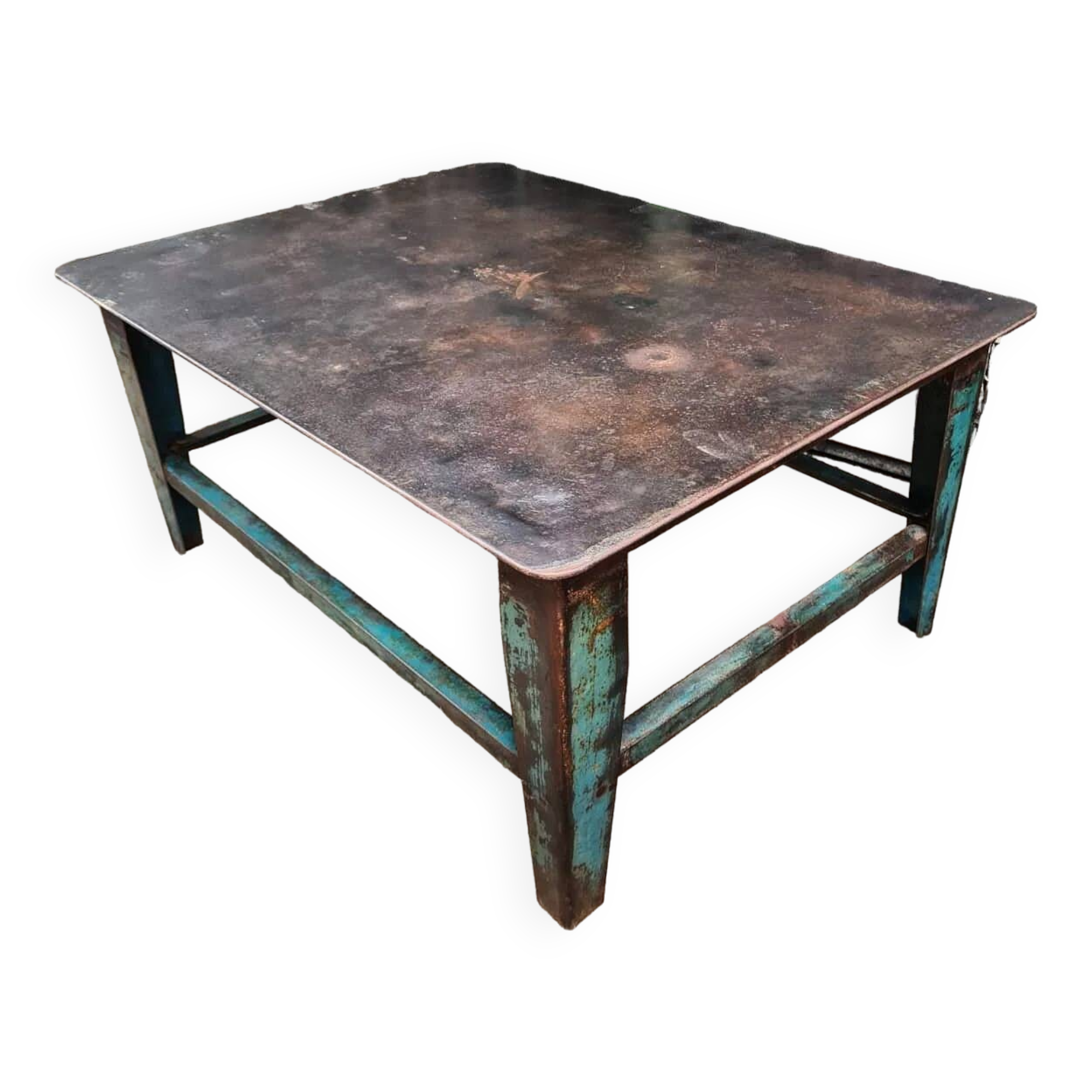Industrial metal coffee table