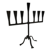 Brutalized wrought iron candle holder