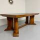 Antique Art Deco walnut and burl wood table, 1930s, France, with extensions