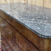 19th century Restoration chest of drawers in mahogany and marble top