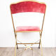 Chaise pliante en velours rose