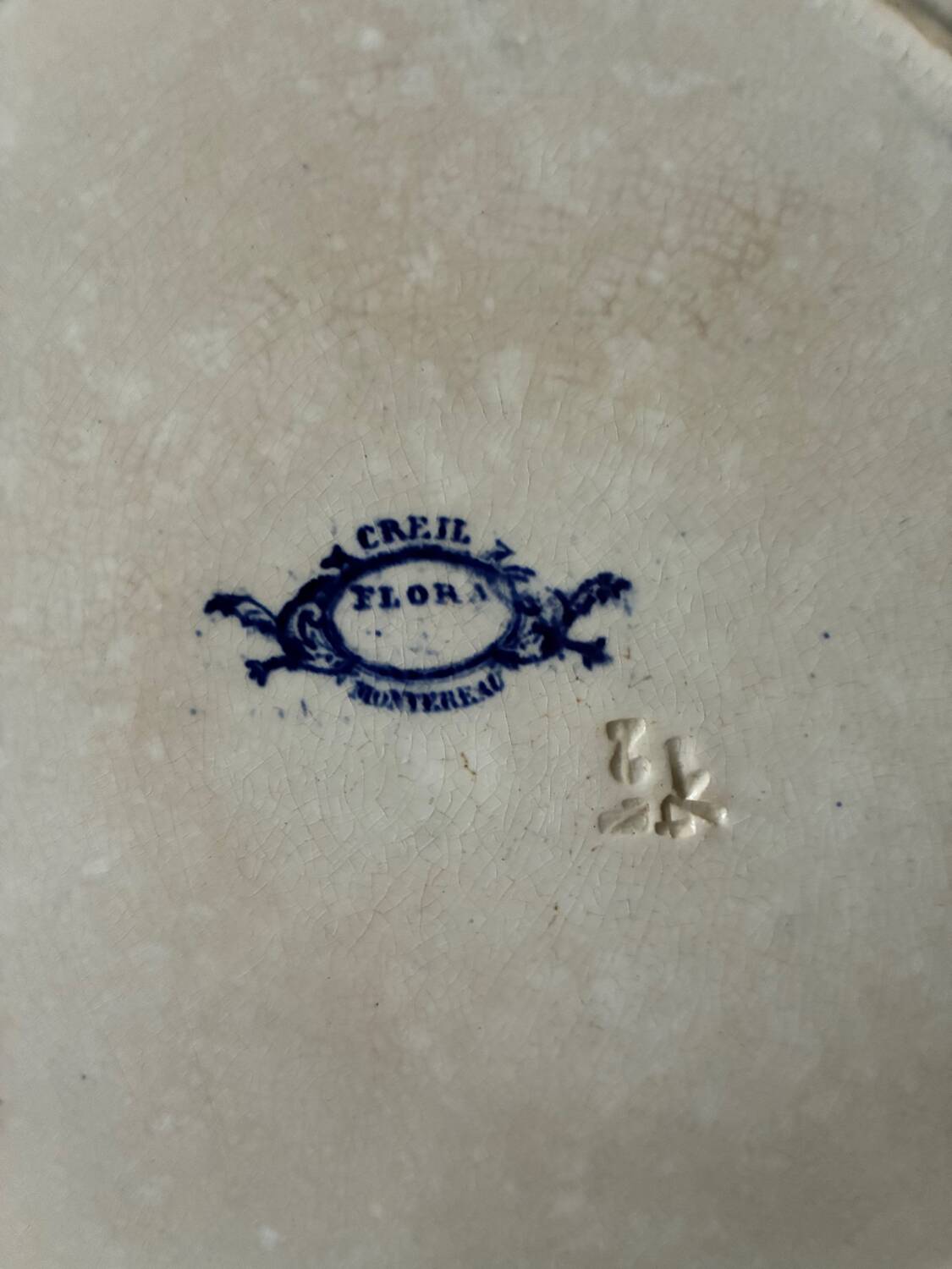 Large round dish Creil and Montereau 19th century