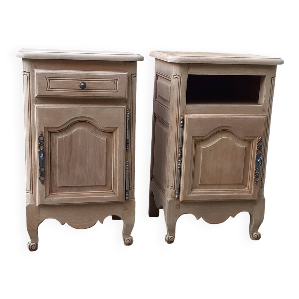 Paire De Tables De Chevet Vintage Marron Bois Foncé - Occasion Bon état