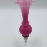 Pink and white opaline vase 31 cm