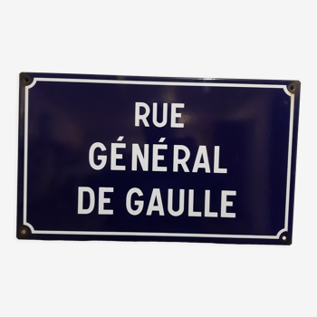 Plaque émaillée Rue du Général de Gaulle