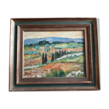 painting painting in oil "Provençal landscape signed H. Pujol "