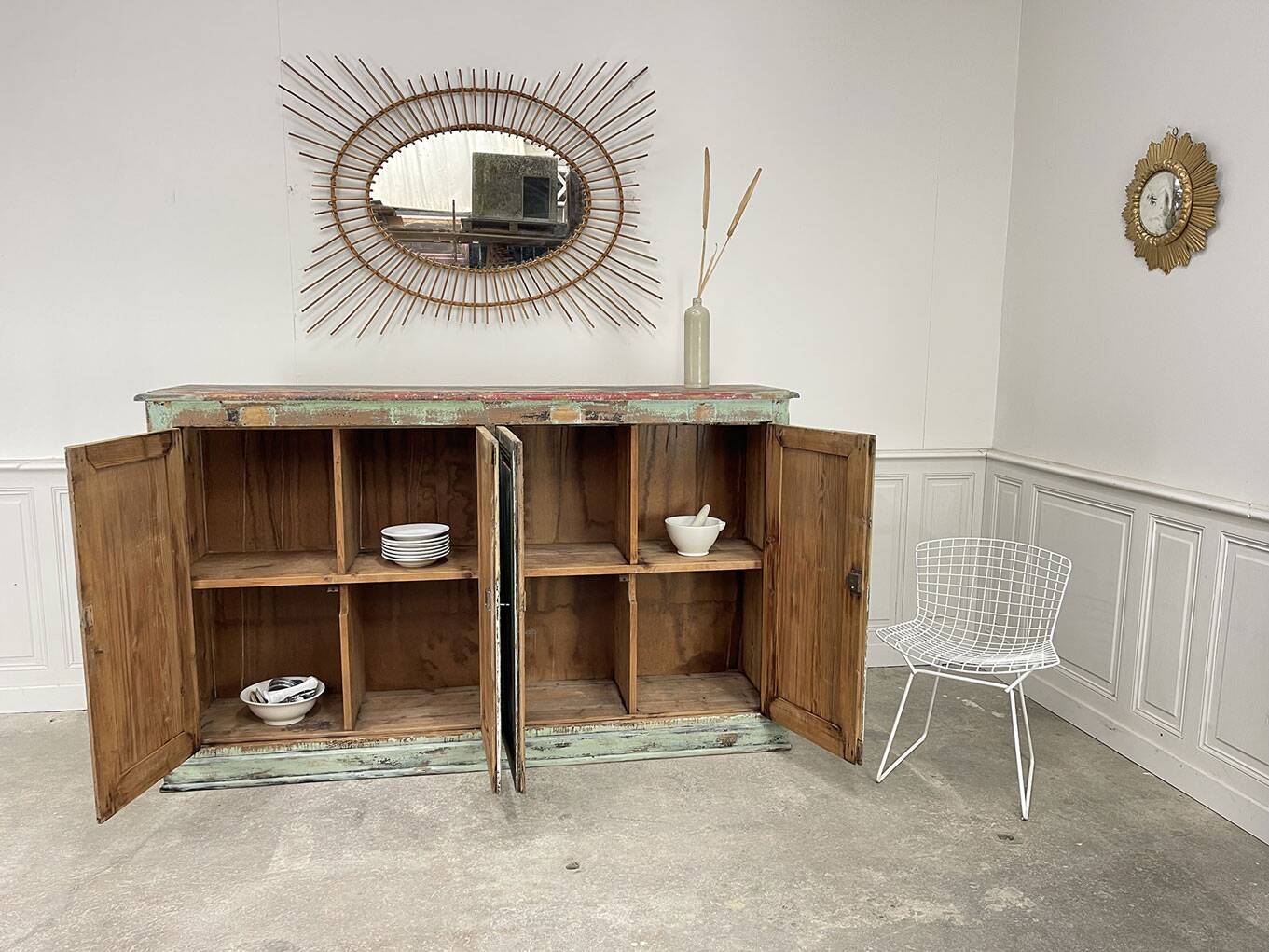 Patinated pine sideboard, 1920