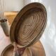 Round rattan and brass trays 1970 by Gabriella Crespi